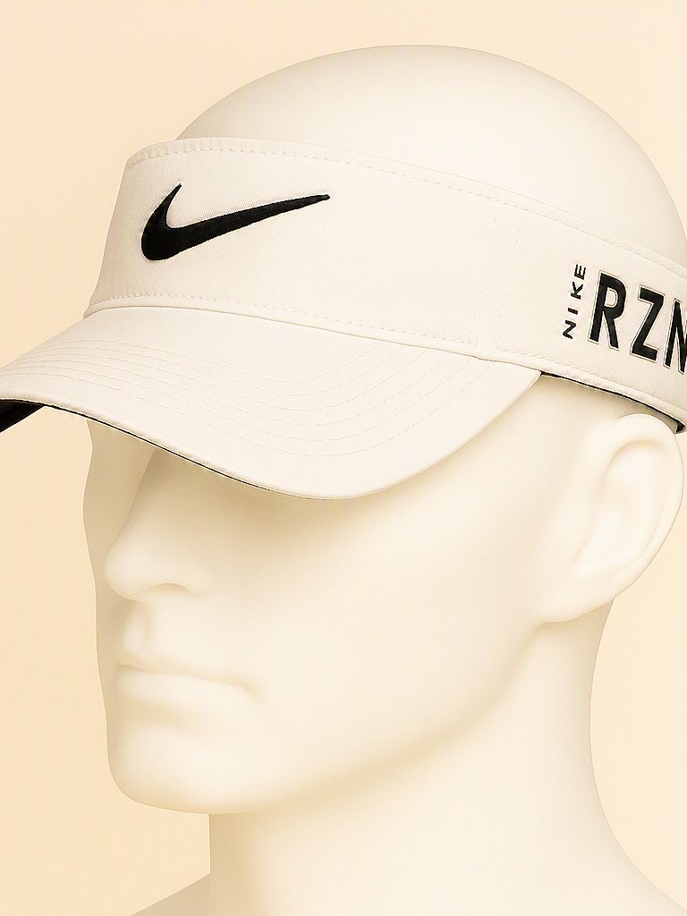 Nike Rzn Golf White Visor Black Swoosh Adjustable Vrs One Size